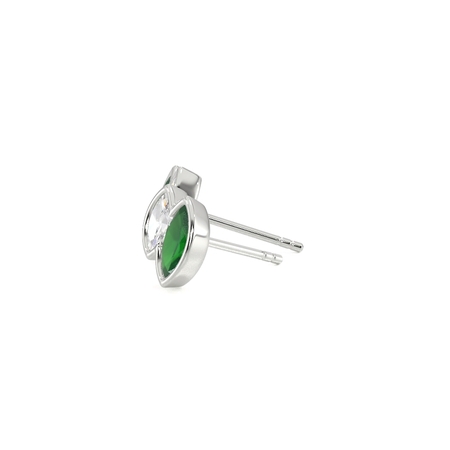 Toi Et Moi Bezel Set Marquise-Cut Emerald & Diamond Earrings