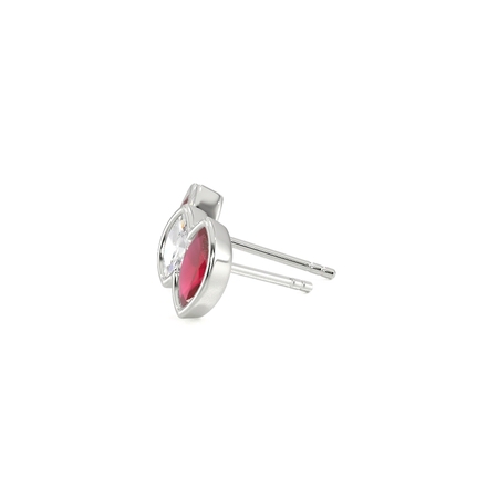 Toi Et Moi Bezel Set Marquise-Cut Ruby & Diamond Earrings