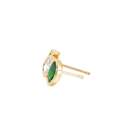 Toi Et Moi Bezel Set Marquise-Cut Emerald & Diamond Earrings