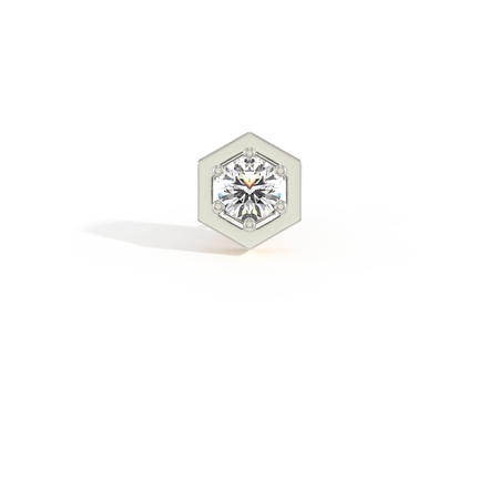 Hexagonal Diamond Men’S Stud Earring