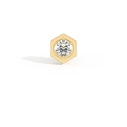 Hexagonal Diamond Men’S Stud Earring