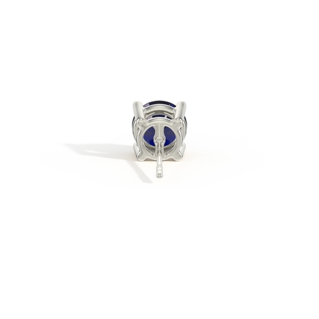 Round-Cut Blue Sapphire Men'S Earring