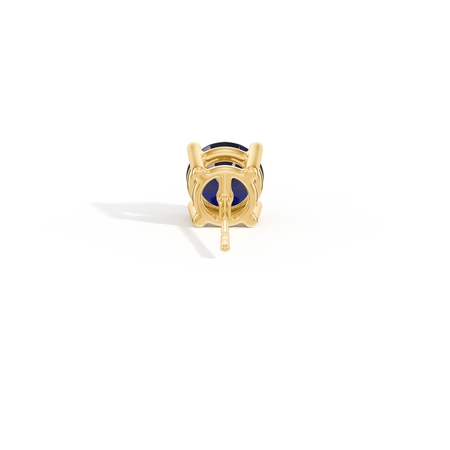 Round-Cut Blue Sapphire Men's Earring