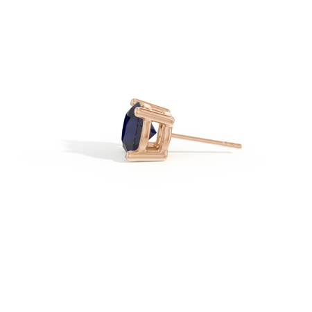 Round-Cut Blue Sapphire Men'S Earring