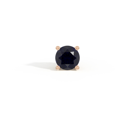 Round-Cut Blue Sapphire Men'S Earring