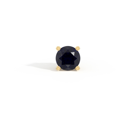 Round-Cut Blue Sapphire Men's Earring