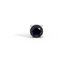 Round-Cut Blue Sapphire Men'S Earring