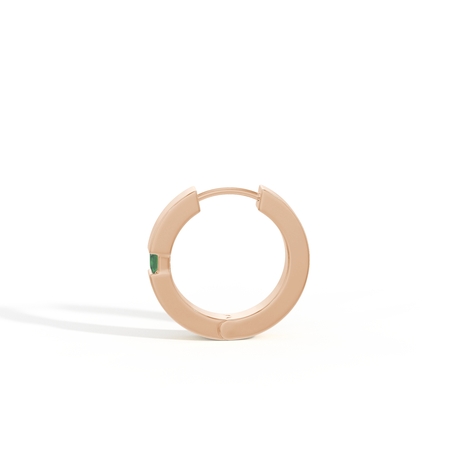 Princess-Cut Emerald Men’S Hoop Earring
