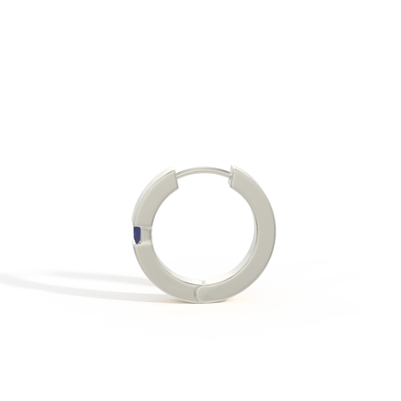 Princess-Cut Blue Sapphire Men’S Hoop Earring