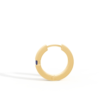 Princess-Cut Blue Sapphire Men’S Hoop Earring