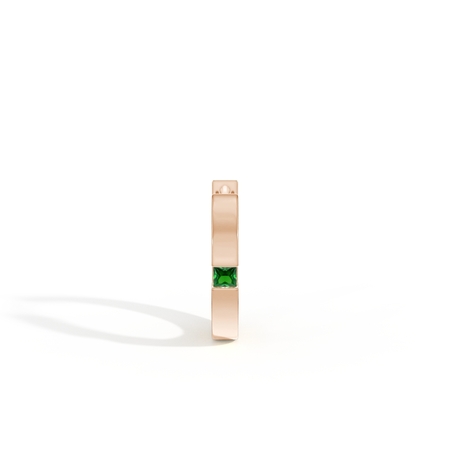 Princess-Cut Emerald Men’S Hoop Earring