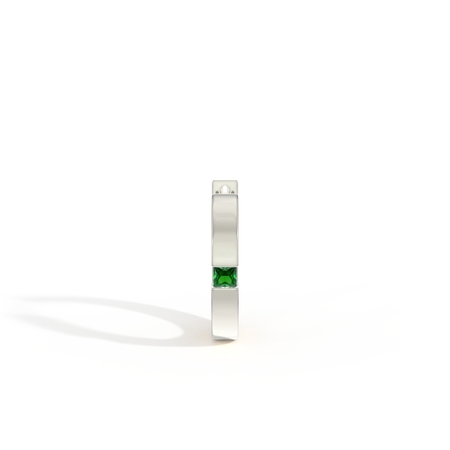 Princess-Cut Emerald Men’S Hoop Earring