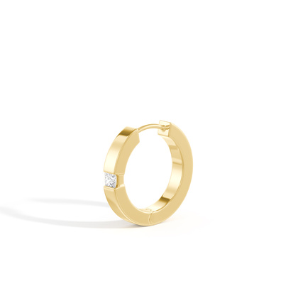 Princess-Cut Diamond Men's Hoop Earring