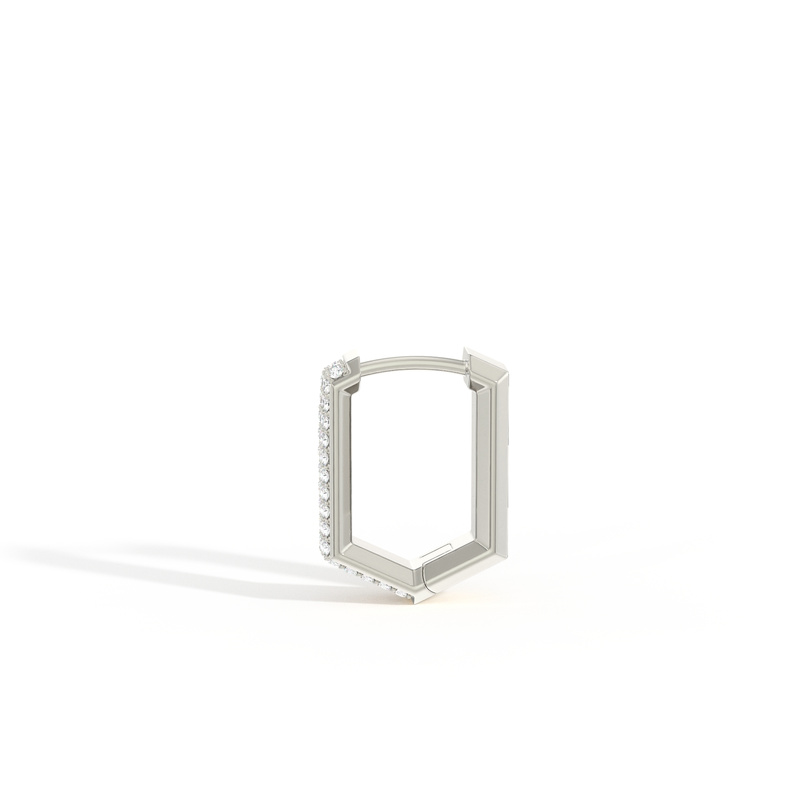 Pavé-Set Diamond Men's Hoop Earring