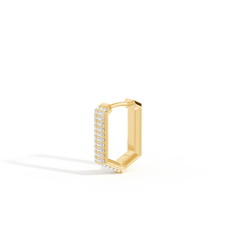 Pavé-Set Diamond Men's Hoop Earring