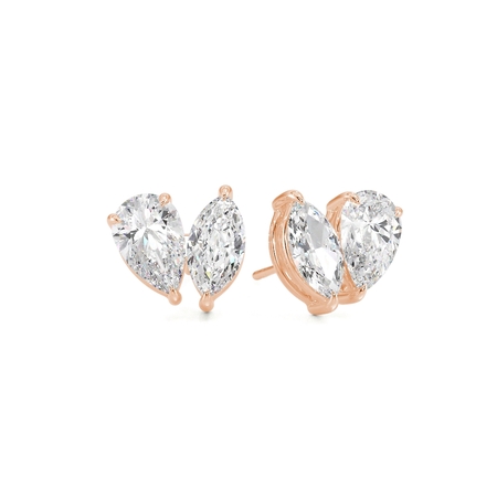 Toi Et Moi Pear And Marquise Diamond Earrings