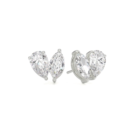 Toi Et Moi Pear And Marquise Diamond Earrings