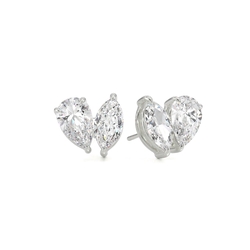 Toi Et Moi Pear And Marquise Diamond Earrings