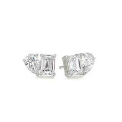 Toi Et Moi Pear And Emerald Diamond Earrings