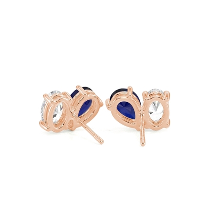 Toi Et Moi Pear-Cut Blue Sapphire & Oval Diamond Earrings