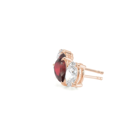 Toi Et Moi Pear-Cut Ruby & Oval Diamond Earrings