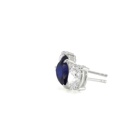 Toi Et Moi Pear-Cut Blue Sapphire & Oval Diamond Earrings