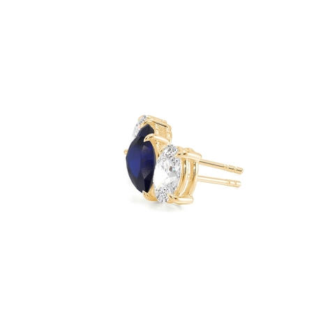 Toi Et Moi Pear-Cut Blue Sapphire & Oval Diamond Earrings