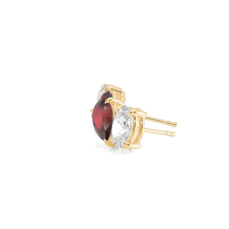 Toi Et Moi Pear-Cut Ruby & Oval Diamond Earrings