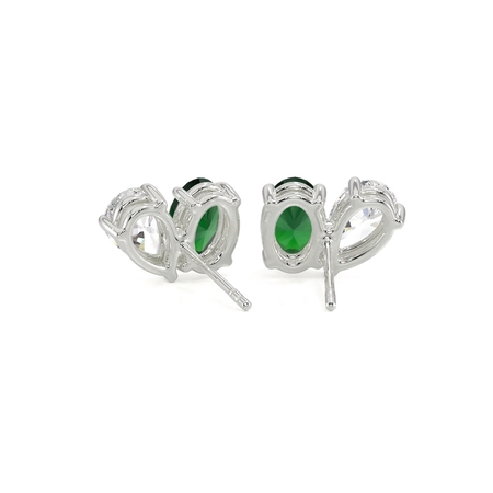 Toi Et Moi Pear Diamond & Oval-Cut Emerald Diamond Earrings