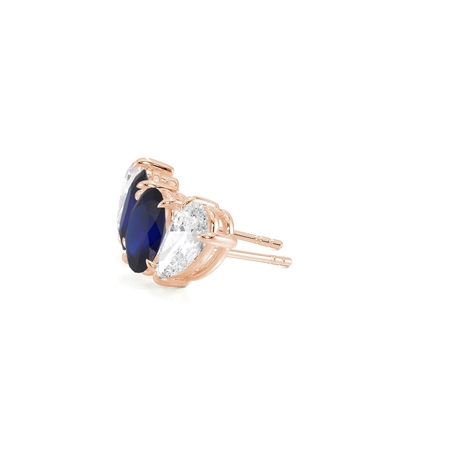 Toi Et Moi Pear Diamond & Oval-Cut Blue Sapphire Diamond Earrings