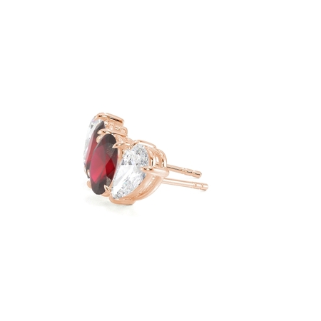 Toi Et Moi Pear Diamond & Oval-Cut Ruby Diamond Earrings