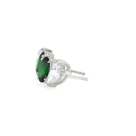 Toi Et Moi Pear Diamond & Oval-Cut Emerald Diamond Earrings