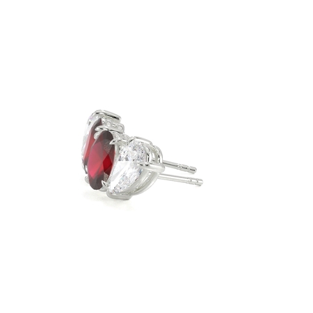 Toi Et Moi Pear Diamond & Oval-Cut Ruby Diamond Earrings