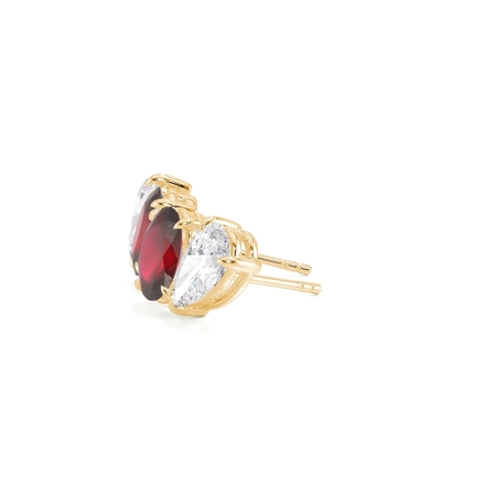 Toi Et Moi Pear Diamond & Oval-Cut Ruby Diamond Earrings