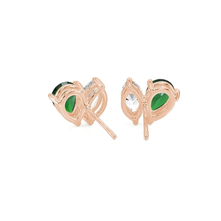 Toi Et Moi Pear-Cut Emerald & Marquise Diamond Earrings