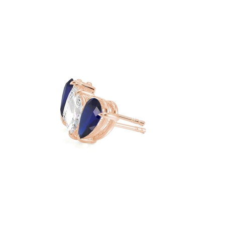 Toi Et Moi Pear-Cut Blue Sapphire & Marquise Diamond Earrings