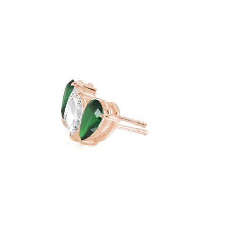 Toi Et Moi Pear-Cut Emerald & Marquise Diamond Earrings