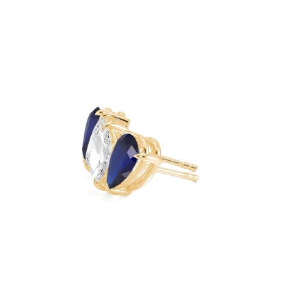 Toi Et Moi Pear-Cut Blue Sapphire & Marquise Diamond Earrings