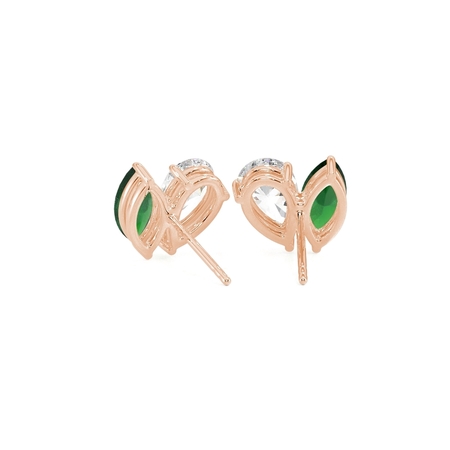 Toi Et Moi Pear Diamond & Marquise-Cut Emerald Diamond Earrings