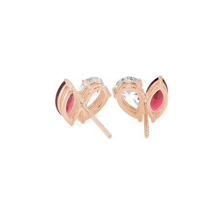 Toi Et Moi Pear Diamond & Marquise-Cut Ruby Diamond Earrings