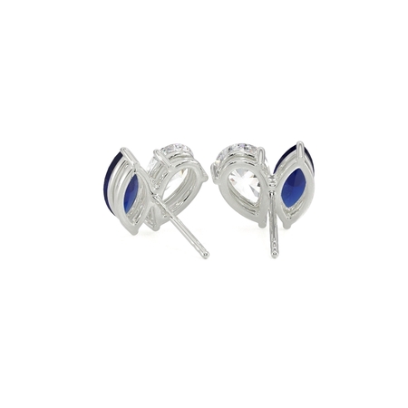 Toi Et Moi Pear Diamond & Marquise-Cut Blue Sapphire Diamond Earrings
