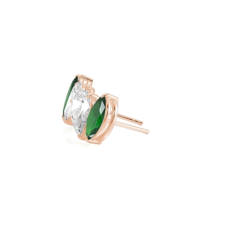 Toi Et Moi Pear Diamond & Marquise-Cut Emerald Diamond Earrings