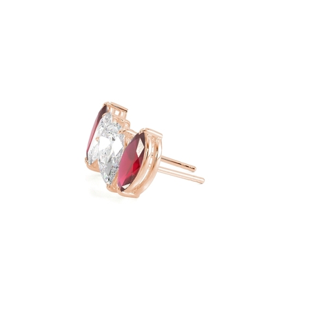 Toi Et Moi Pear Diamond & Marquise-Cut Ruby Diamond Earrings