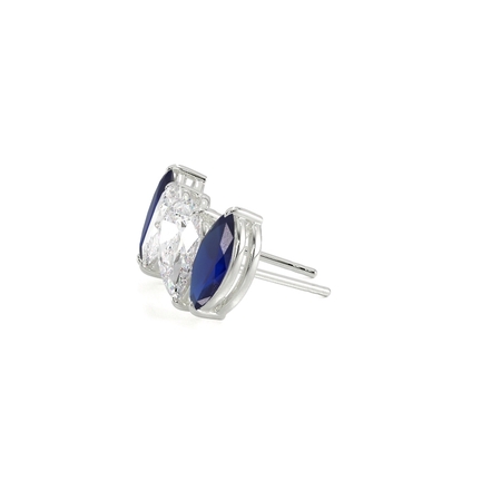 Toi Et Moi Pear Diamond & Marquise-Cut Blue Sapphire Diamond Earrings