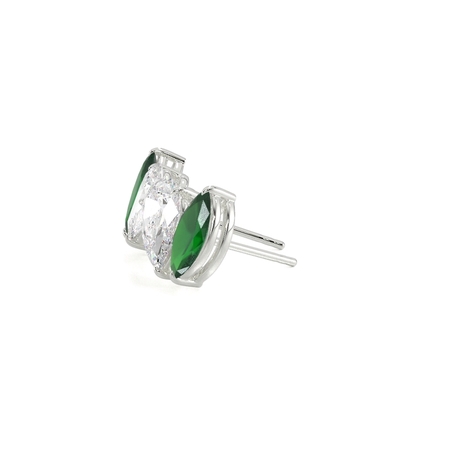 Toi Et Moi Pear Diamond & Marquise-Cut Emerald Diamond Earrings