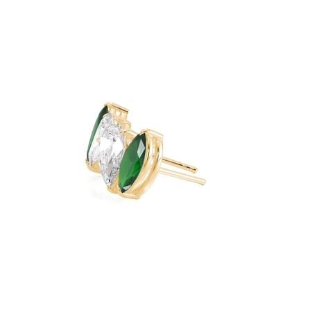 Toi Et Moi Pear Diamond & Marquise-Cut Emerald Diamond Earrings