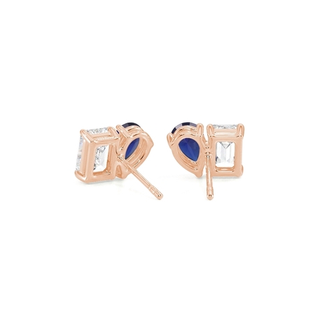 Toi Et Moi Pear-Cut Blue Sapphire & Emerald Diamond Earrings