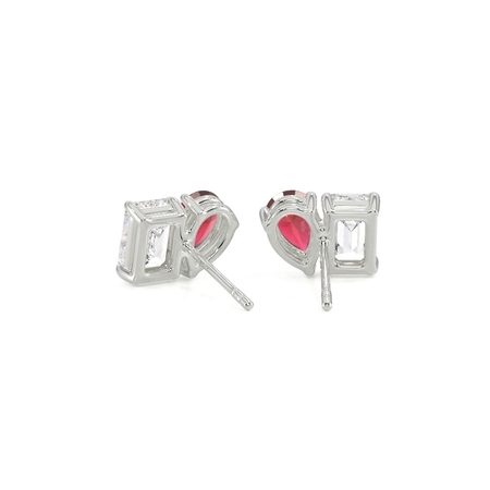 Toi Et Moi Pear-Cut Ruby & Emerald Diamond Earrings