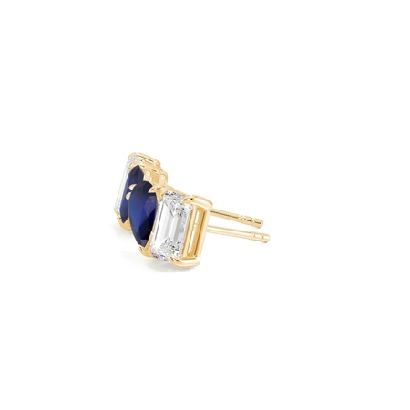 Toi Et Moi Pear-Cut Blue Sapphire & Emerald Diamond Earrings