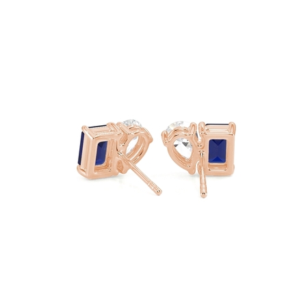 Toi Et Moi Pear Diamond & Emerald-Cut Blue Sapphire Diamond Earrings